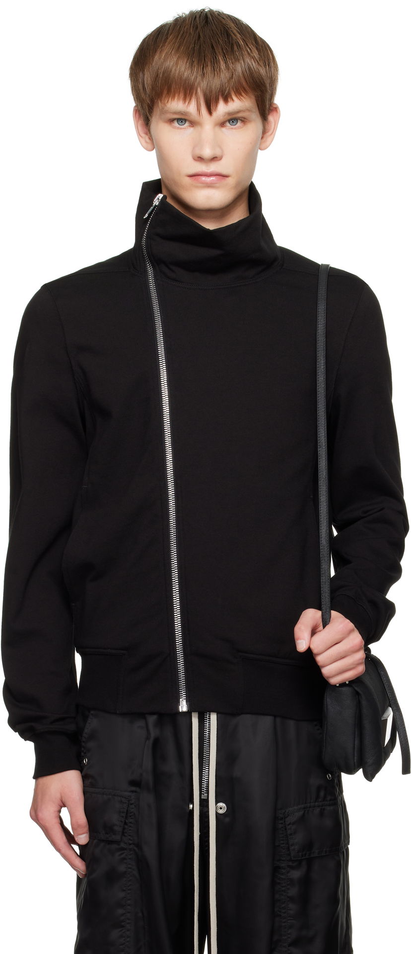 Jakke Rick Owens Rick Owens Concordians Bauhaus Jogger Track Jacket Sort | RU02E1272 BA