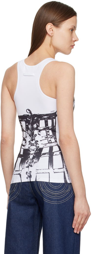 Tanktop Jean Paul Gaultier Jean Paul Gaultier Trompe L'oeil Graphic Tank Top Hvid | 24/25-F-TO185-J550-0100, 2