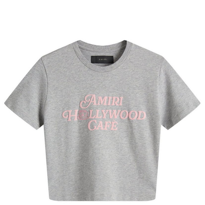 Crop top AMIRI Amiri Hollywood Cafe Baby T-Shirt Grå | AWJYTE1052