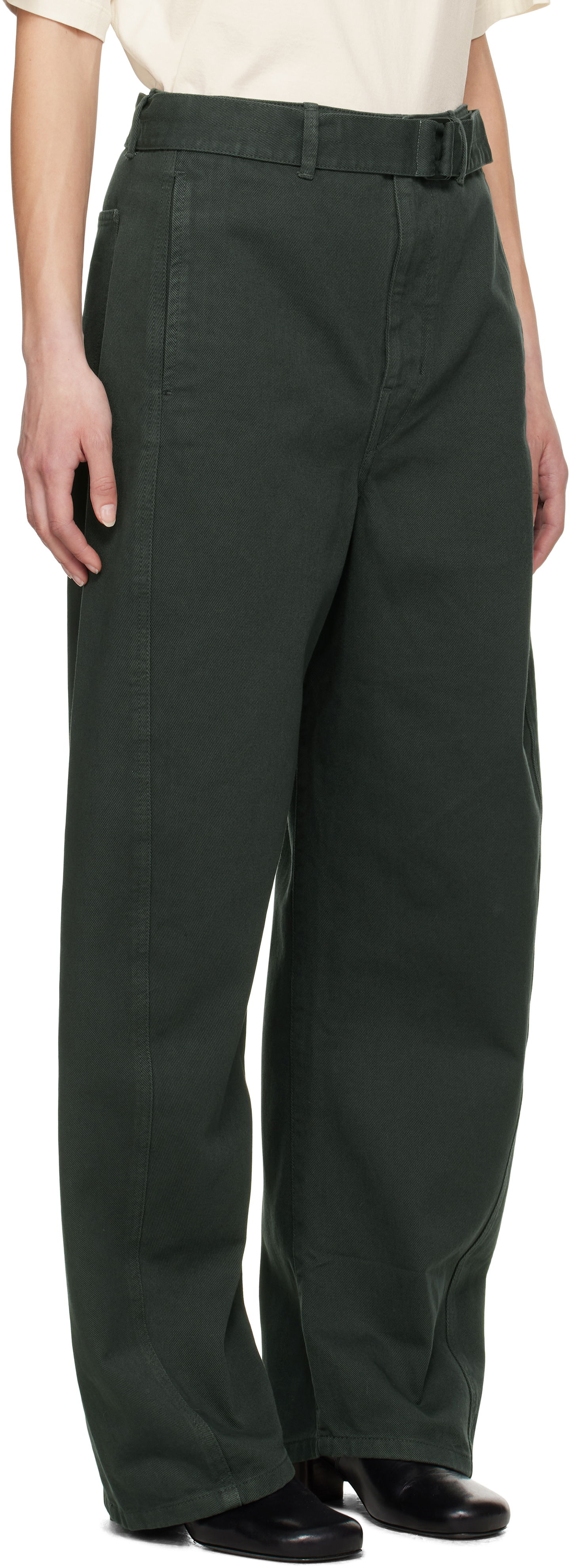 Cargo bukser LEMAIRE Lemaire Twisted Belted Trousers Grøn | PA326 LD1039, 1