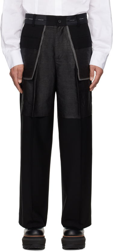 Bukser Feng Chen Wang Feng Chen Wang Deconstructed Patchwork Trousers Sort | FUS19TR05, 0