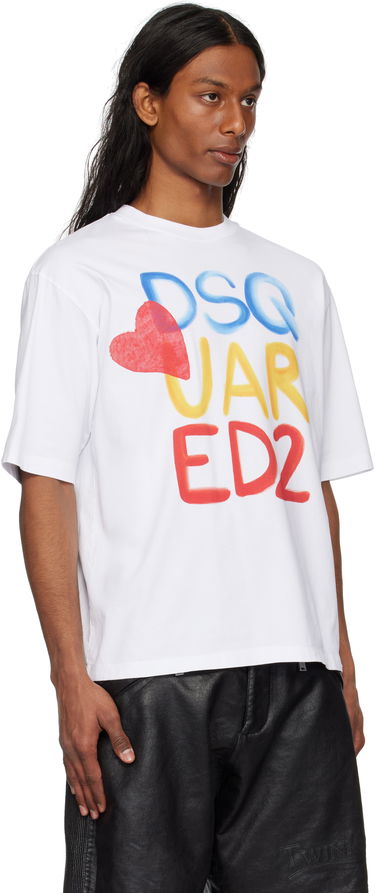 T-shirt DSQUARED2 Summer Lovers Loose Fit Logo T-Shirt Dsquared2 Hvid | S78GD0098-D20020-100, 1