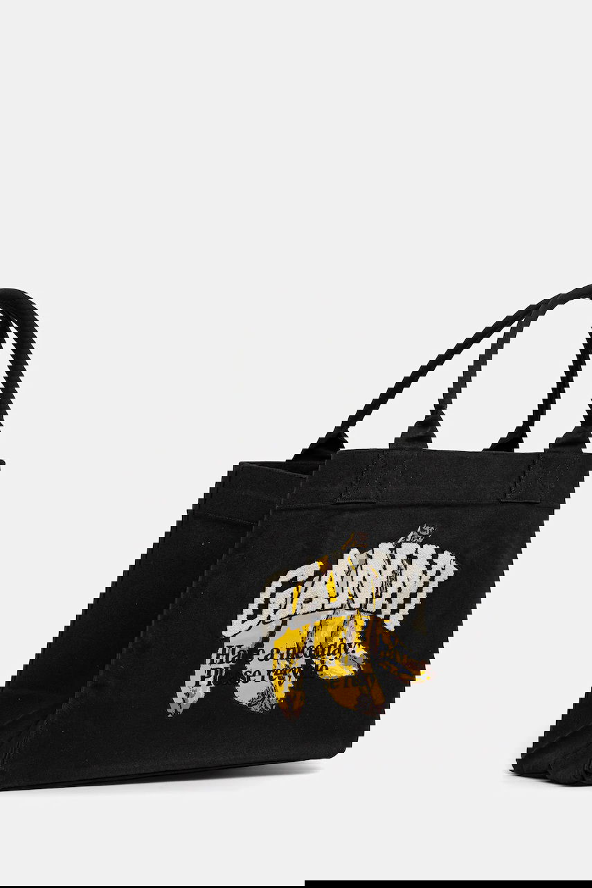 Mulepose GANNI GANNI Shopper XXL Pocket Banana Print Tote Bag Sort | A6896, 1