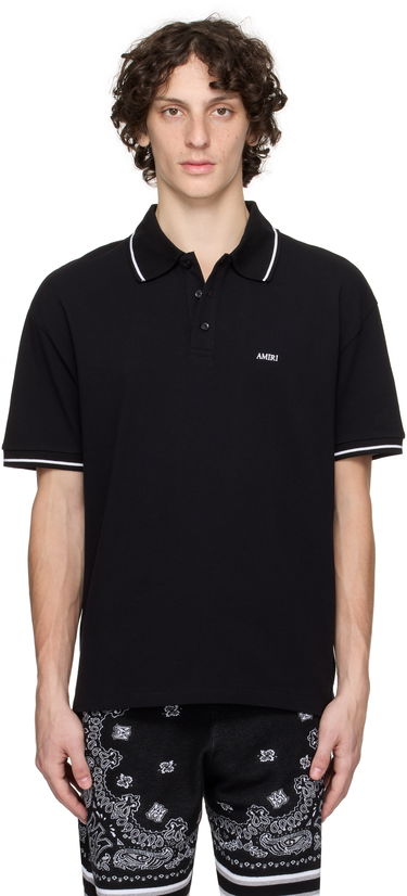 Polo skjorte AMIRI AMIRI Polo With Tipping Sort | AMJYPO1018, 0