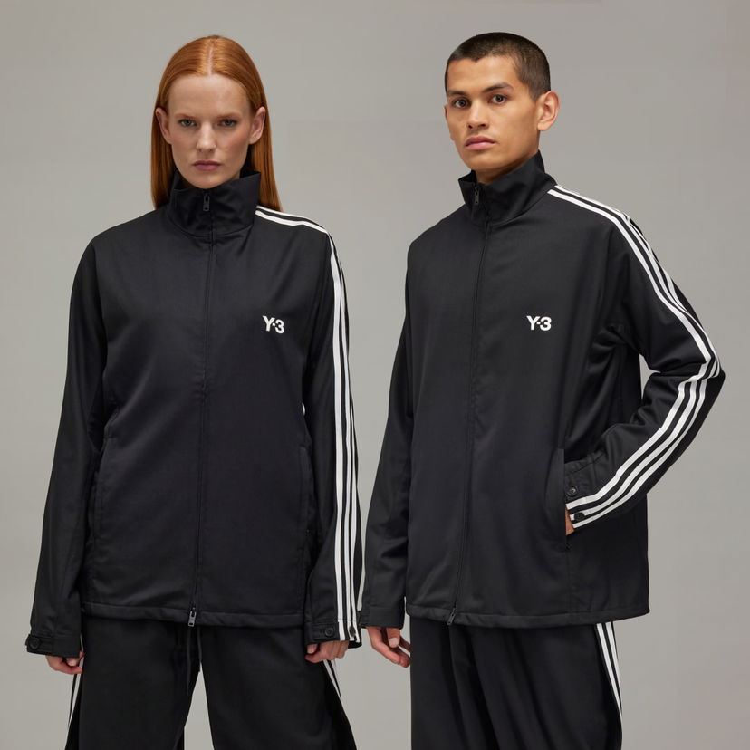 Vindjakke Y-3 Y-3 Refined Wool 3-Stripes Sort | IW7462
