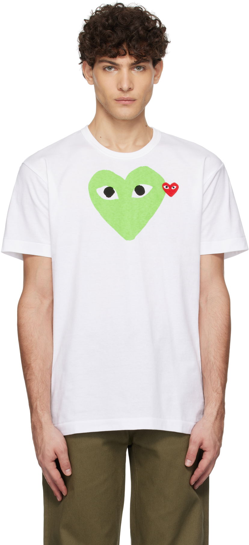 T-shirt Comme des Garçons Pastel Heart & Emblem Graphic T-Shirt Hvid | AZ-T106-051