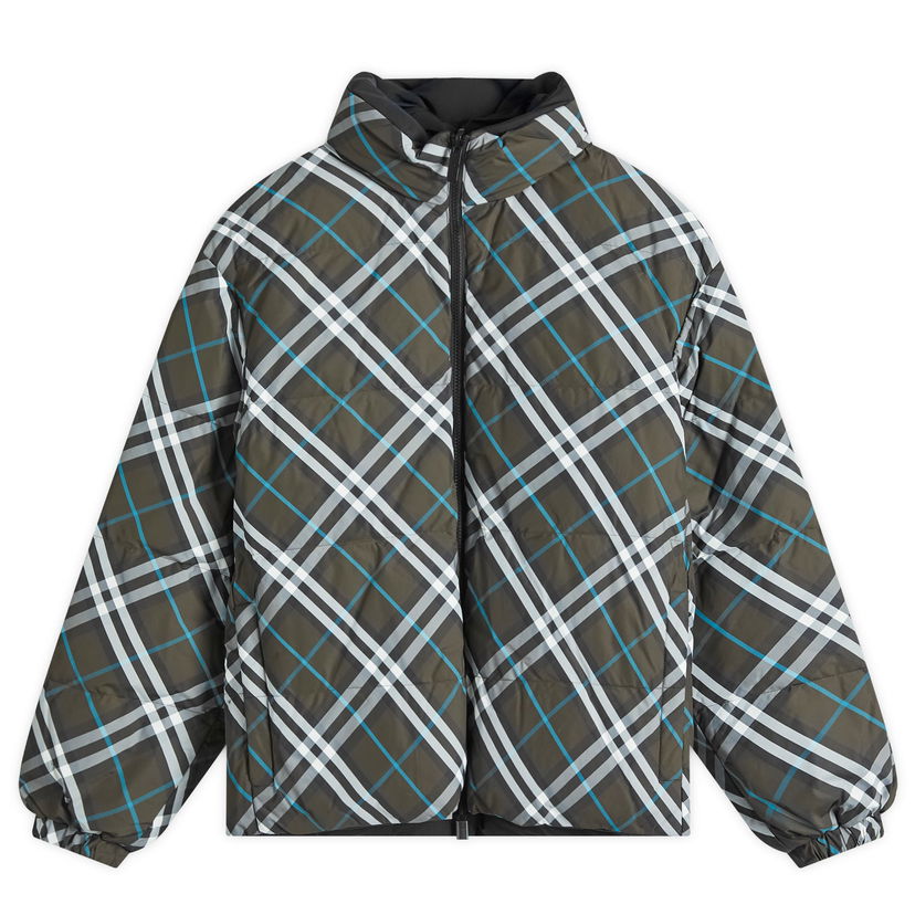 Puffer jakke Burberry Reversible Check Puffer Jacket Grøn | 8103932-C1213