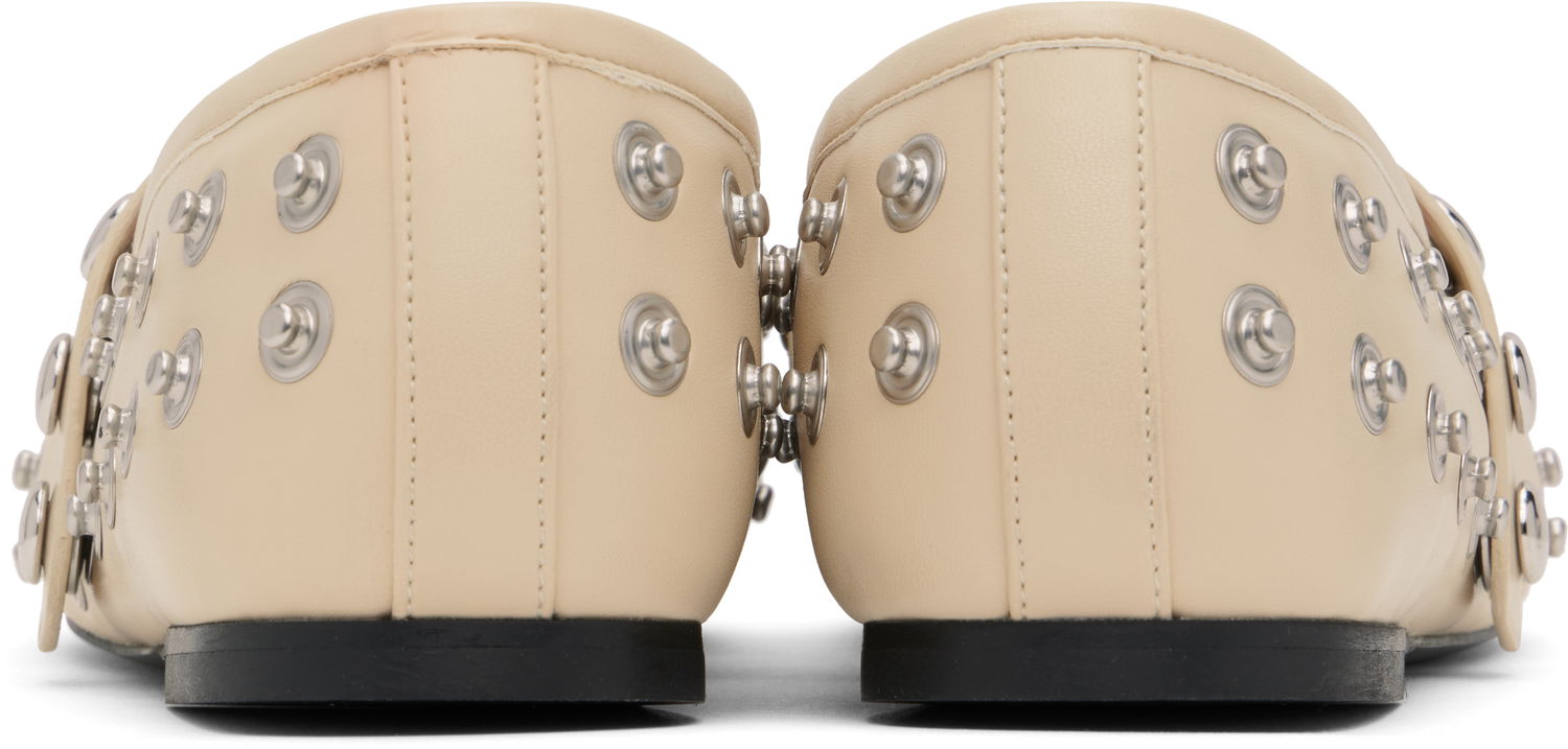Sneakers og sko Stella McCartney Stella McCartney Ryder Popper-Studded Ballerina Flats Beige | 810473W1G90, 1