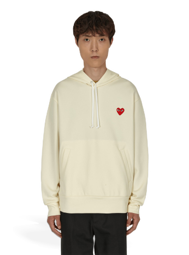 Sweatshirt Comme des Garçons Heart Hooded Sweatshirt Beige | P1T174 3