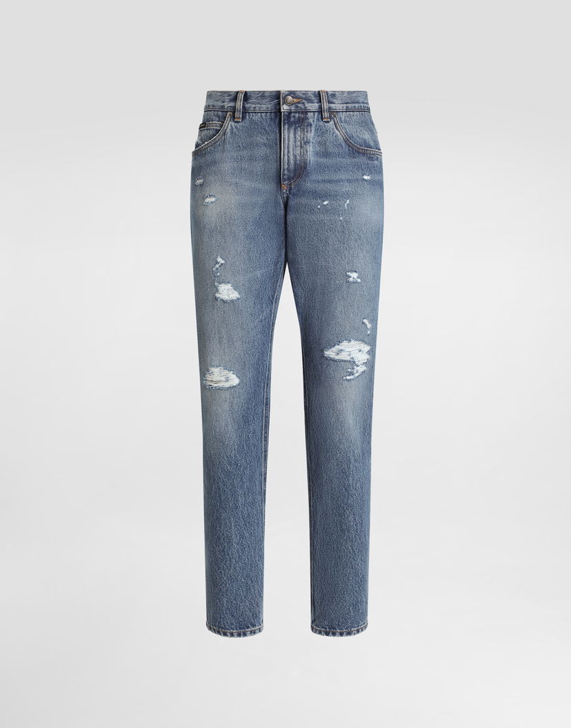 Jeans Dolce & Gabbana Dolce & Gabbana Regular Fit Distressed Jeans 44 Blå | GYJCCDG8NH5S9001