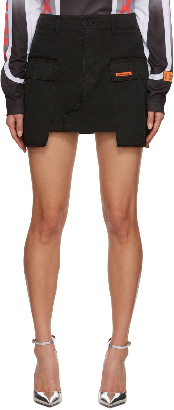 Nederdel HERON PRESTON Faded Miniskirt Sort | HWCU006F23FAB0011000, 0