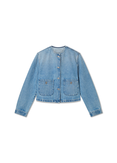 Jakke AXEL ARIGATO Collarless Denim Jacket Blå | A3051001, 0