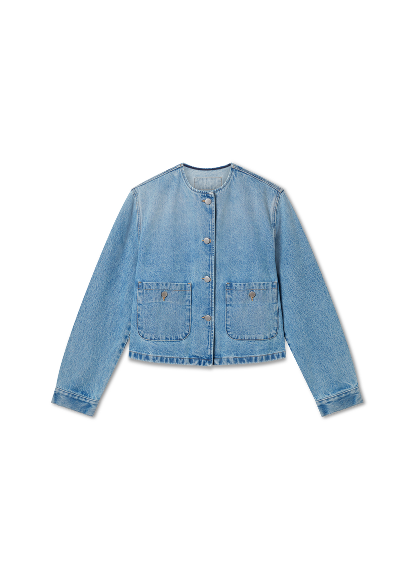 Jakke AXEL ARIGATO Collarless Denim Jacket Blå | A3051001