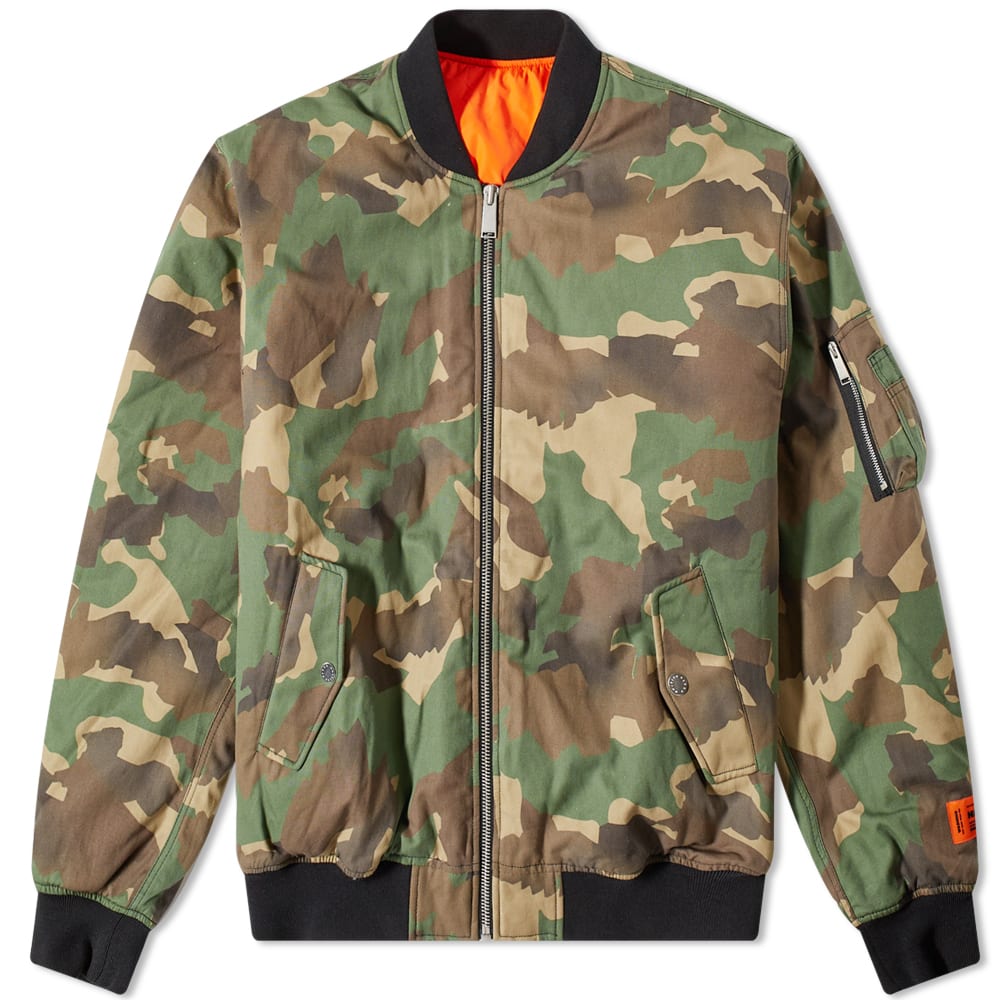 Bomberjakke HERON PRESTON Canvas Camo Bomber Jacket Flerfarvet | HMEH007F22FAB0025900, 0
