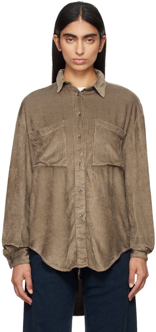 Skjorte Eckhaus Latta Ridge Shirt Brun | 1124-EL-PF24-R -