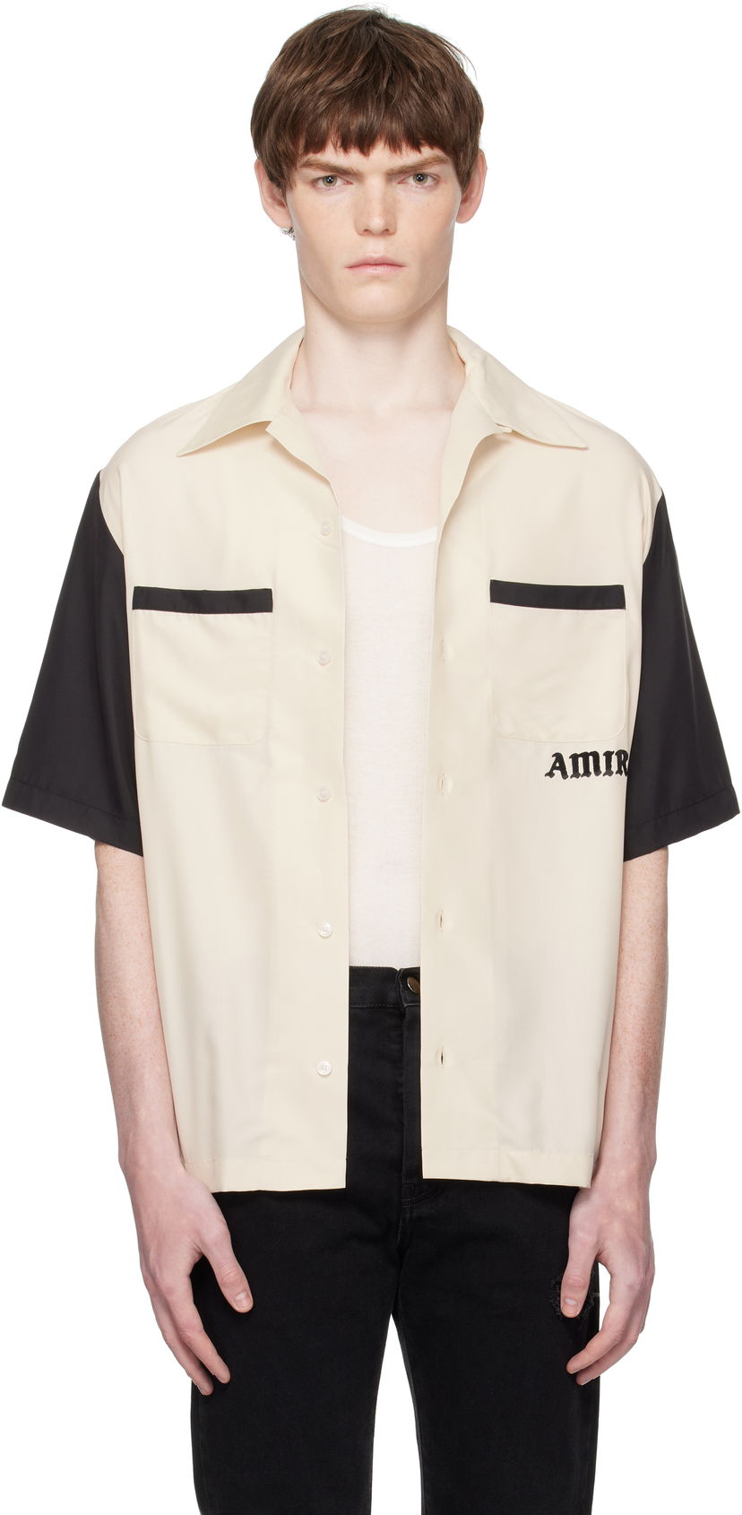 Skjorte AMIRI AMIRI 'Try It' Bowling Shirt Sort | AMSTCA1149