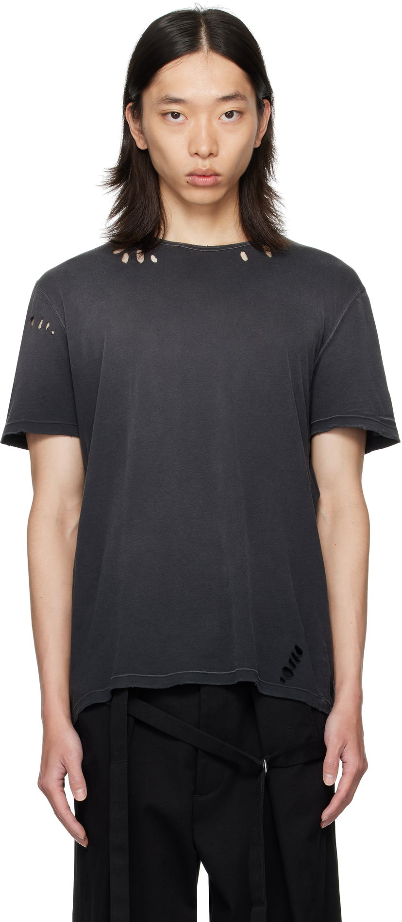 T-shirt Ann Demeulemeester Ann Demeulemeester Eternal Eagle Baptist Distressed T-Shirt Sort | B0013414-FA638-098
