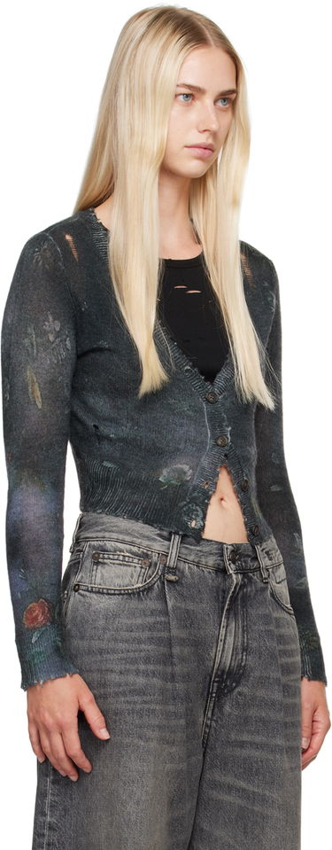 Sweater R13 R13 Cropped Distressed Cardigan Grå | R13WY041-Y157A, 1