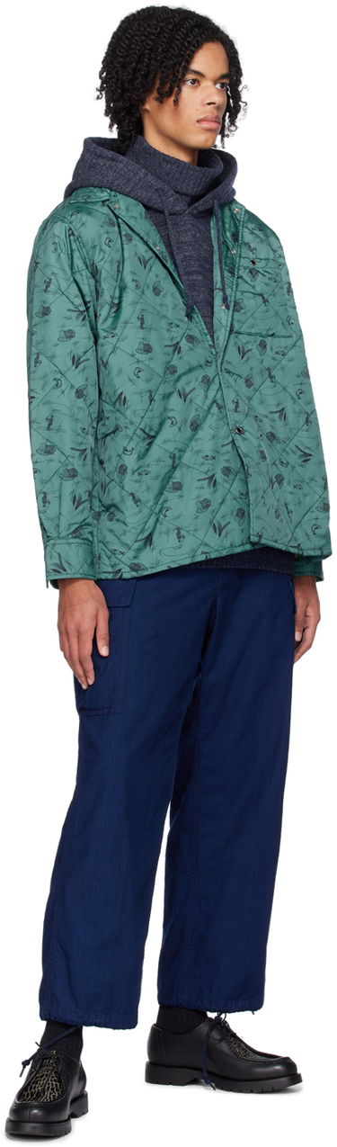 Jakke BEAMS BEAMS PLUS Quilted Fishing Print Jacket Grøn | 38180380139, 3