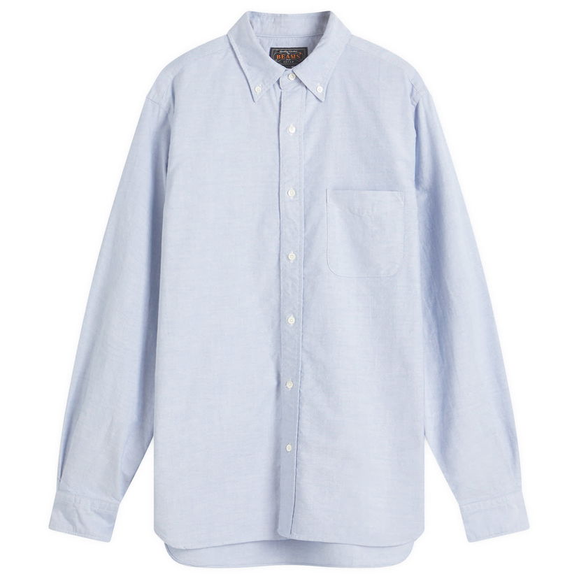 Skjorte BEAMS Beams Plus Button Down Oxford Shirt, Size Small Blå | 3811-0011-139-75