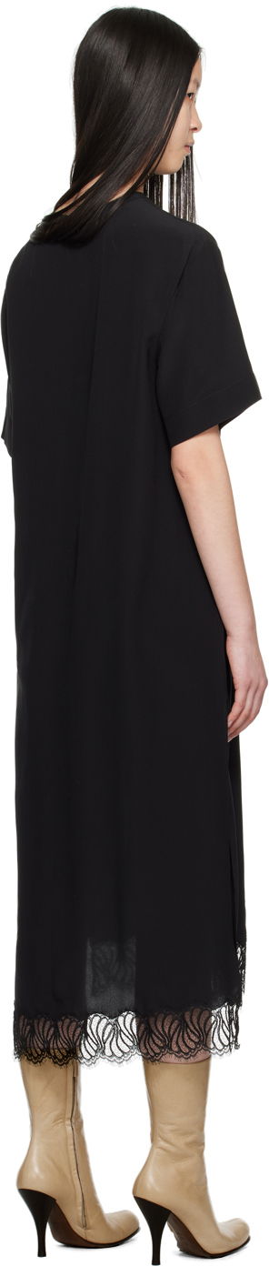 Kjole Stella McCartney Stella McCartney Gathered Lace Maxi Dress Sort | 6A03983BU216, 2