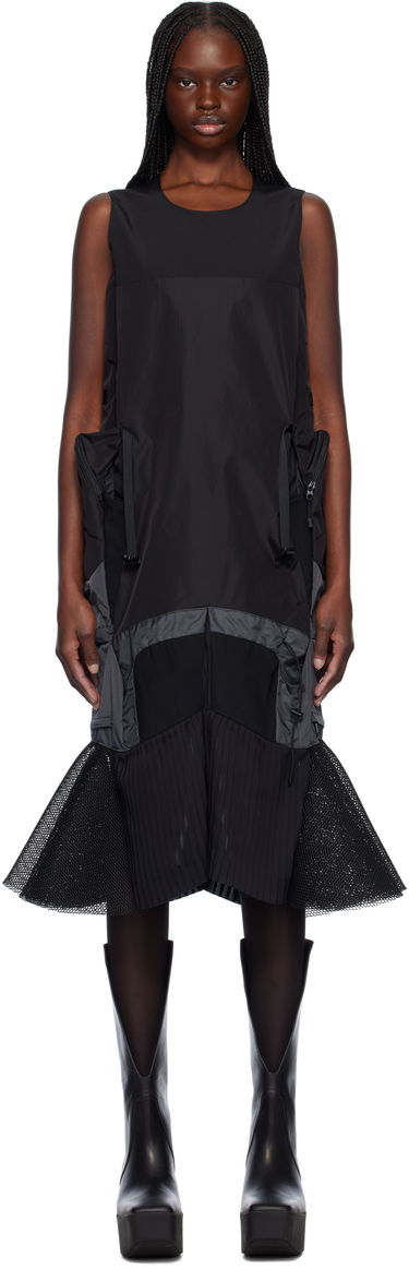 Kjole Junya Watanabe Junya Watanabe Paneled Midi Dress Sort | JO-O024-051-1, 0