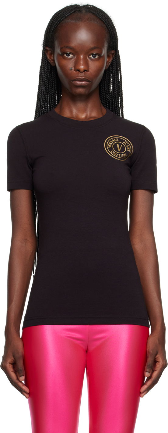 T-shirt Versace Jeans Couture V-Emblem T-Shirt Sort | E75HAHT06_ECJ03T, 0