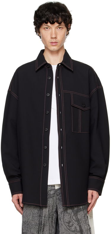 Skjorte Feng Chen Wang Feng Chen Wang Contrast Stitch Shirt Sort | FMF16SR06, 0