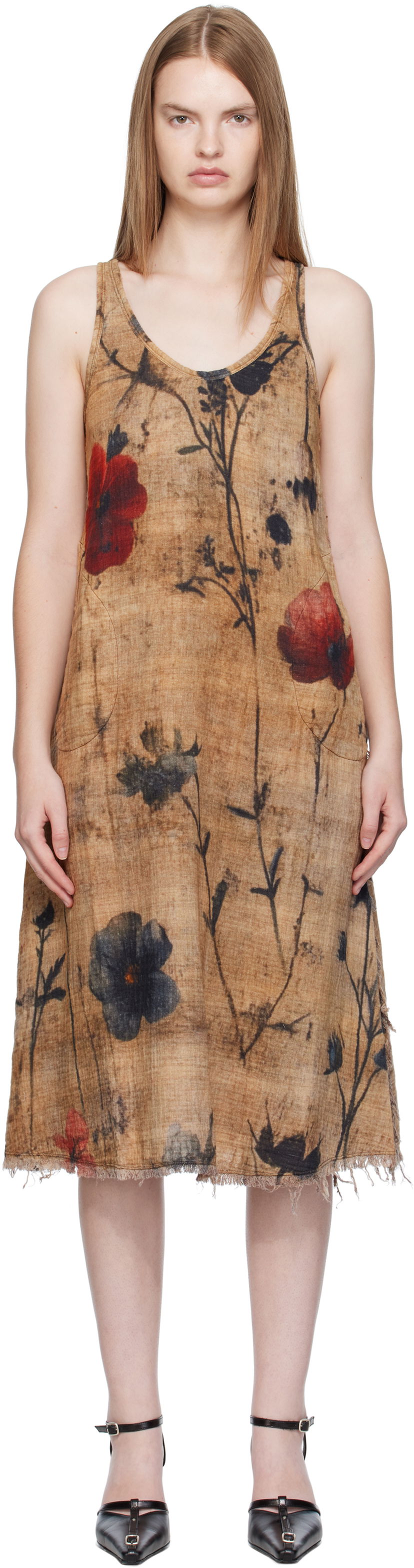 Kjole R13 R13 Reversible Tank Midi Dress Brun | R13WR466-R583B