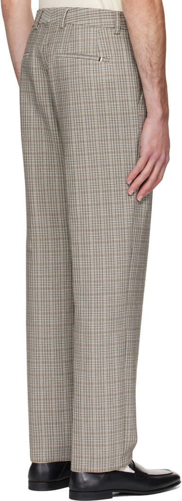 Bukser BOSS BOSS Relaxed-Fit Checked Stretch Trousers Brun | 50546061, 2