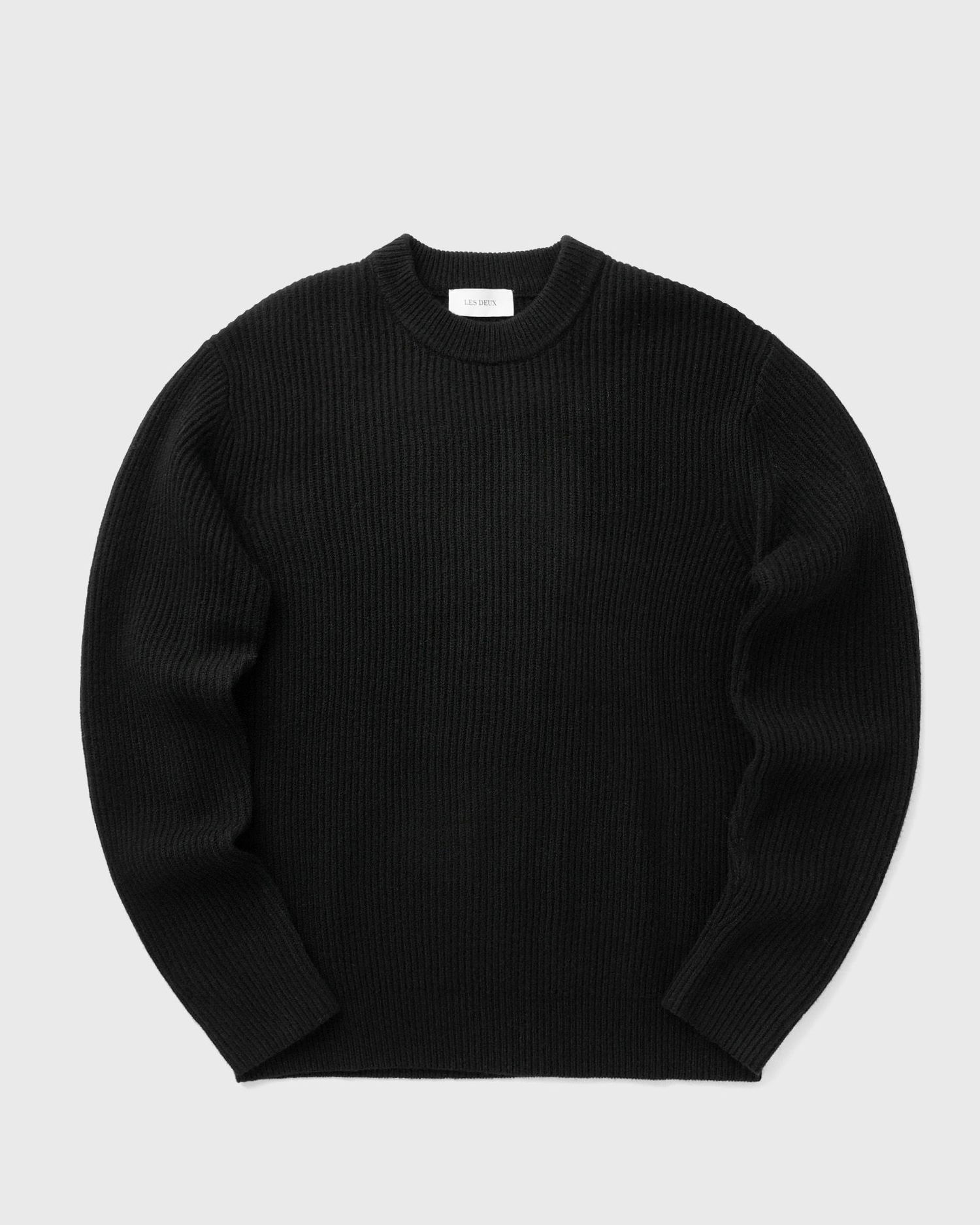 Sweater Les Deux Eddie Wool Rib Crewneck Knit Sort | 1000471-100, 1