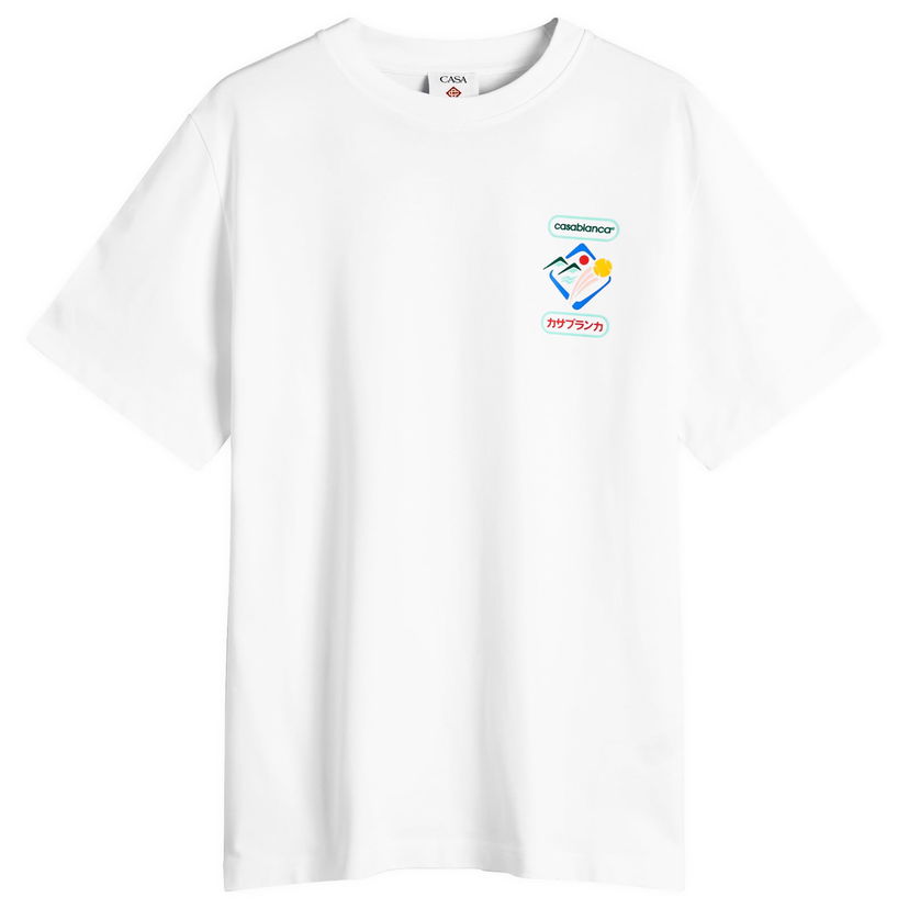 T-shirt Casablanca Montagne Sportif Oversized T-Shirt, Size Large Hvid | MPF25-JTS-044-04
