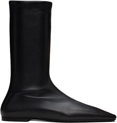 Tøj TOTEME TOTEME 'The Sock' Stretch Leather Boots Sort | 244-WAS0160-LE0089, 0