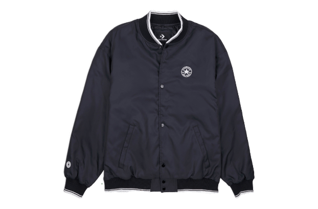 Bomberjakke Converse Logo Baseball Jacket Sort | 10025987-A01