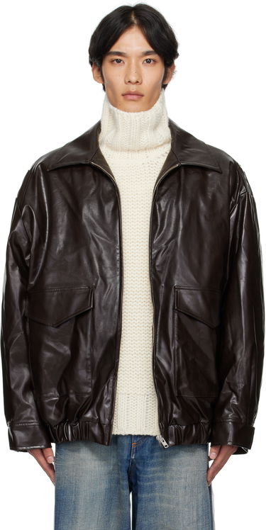 Jakke Maison Margiela MM6 Maison Margiela Sports Faux-Leather Jacket Brun | SH0AM0065 M35465, 0