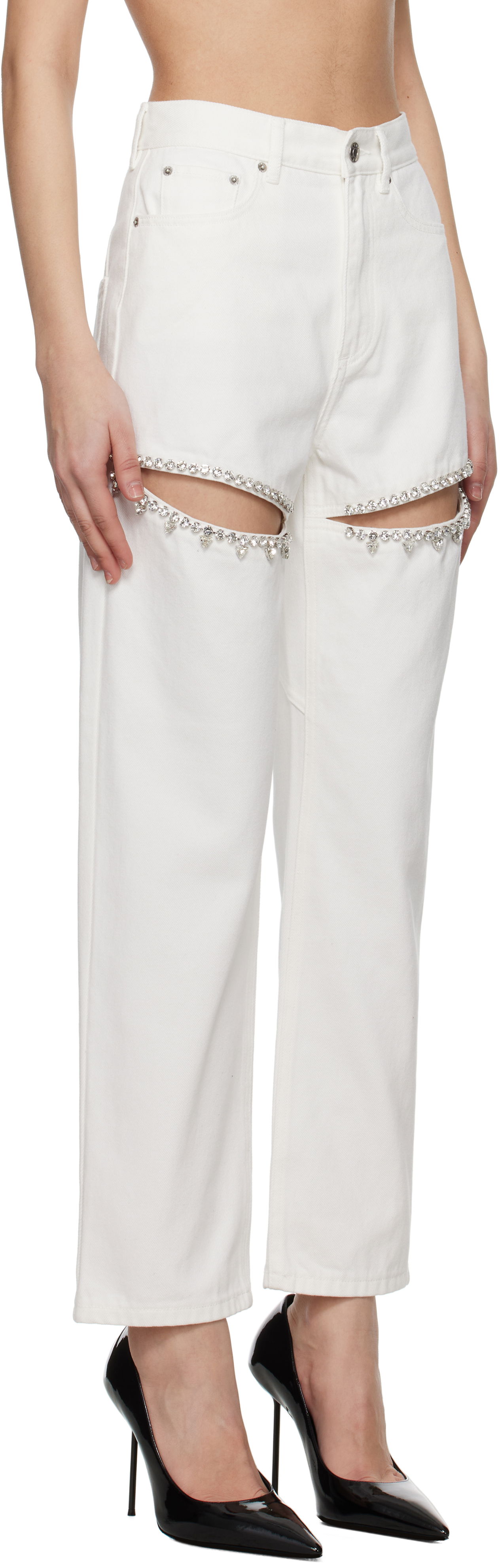 Jeans Area AREA Crystal Slit Jeans Hvid | 0000P01335, 1