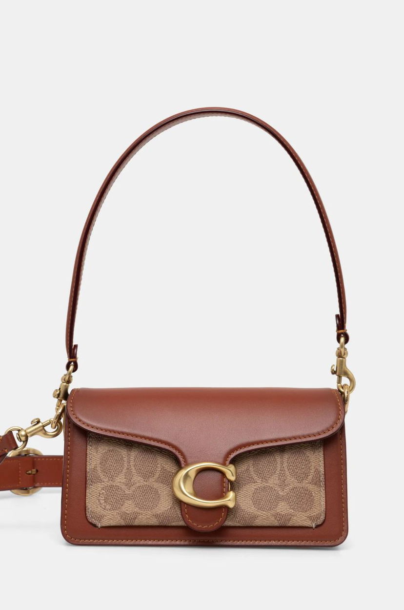 Håndtaske Coach Brown Leather Shoulder Bag with Removable Strap Brun | CY200