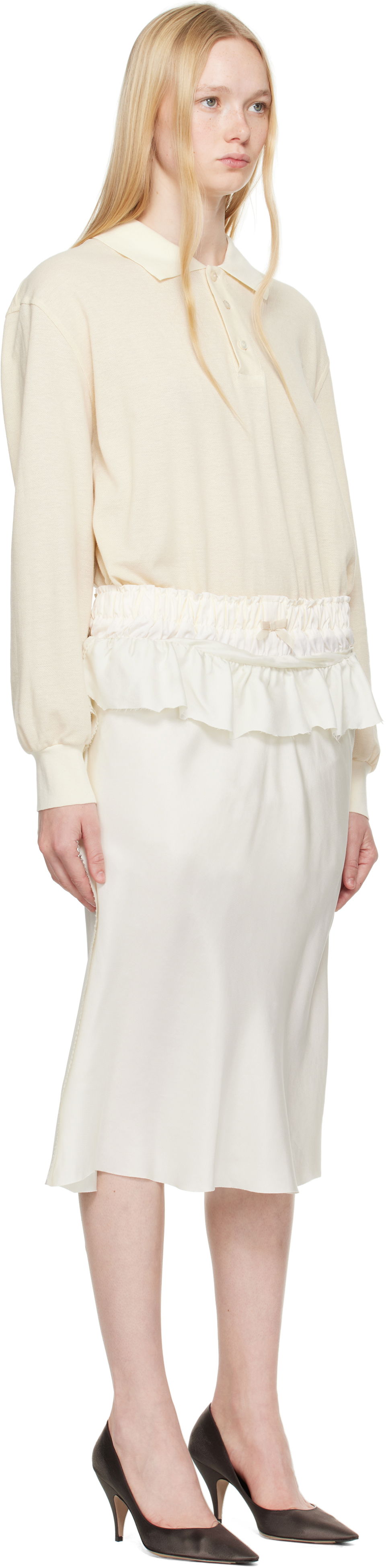 Nederdel Maison Margiela Maison Margiela Paneled Midi Dress Hvid | S51DD0037 MTJ030, 1