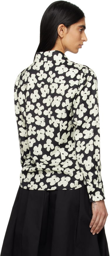 Skjorte MSGM MSGM Floral Print Shirt Sort | 3841MDE24 257151, 2