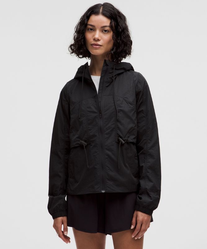 Vindjakke lululemon lululemon Water-Repellent Hooded Jacket with Drawcord Sort | prod11860005, 0