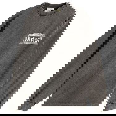 T-shirt Aries Aged Ancient Temple Graphic Long Sleeve T-Shirt, Size Large Grå | AR60141-BLK, 1