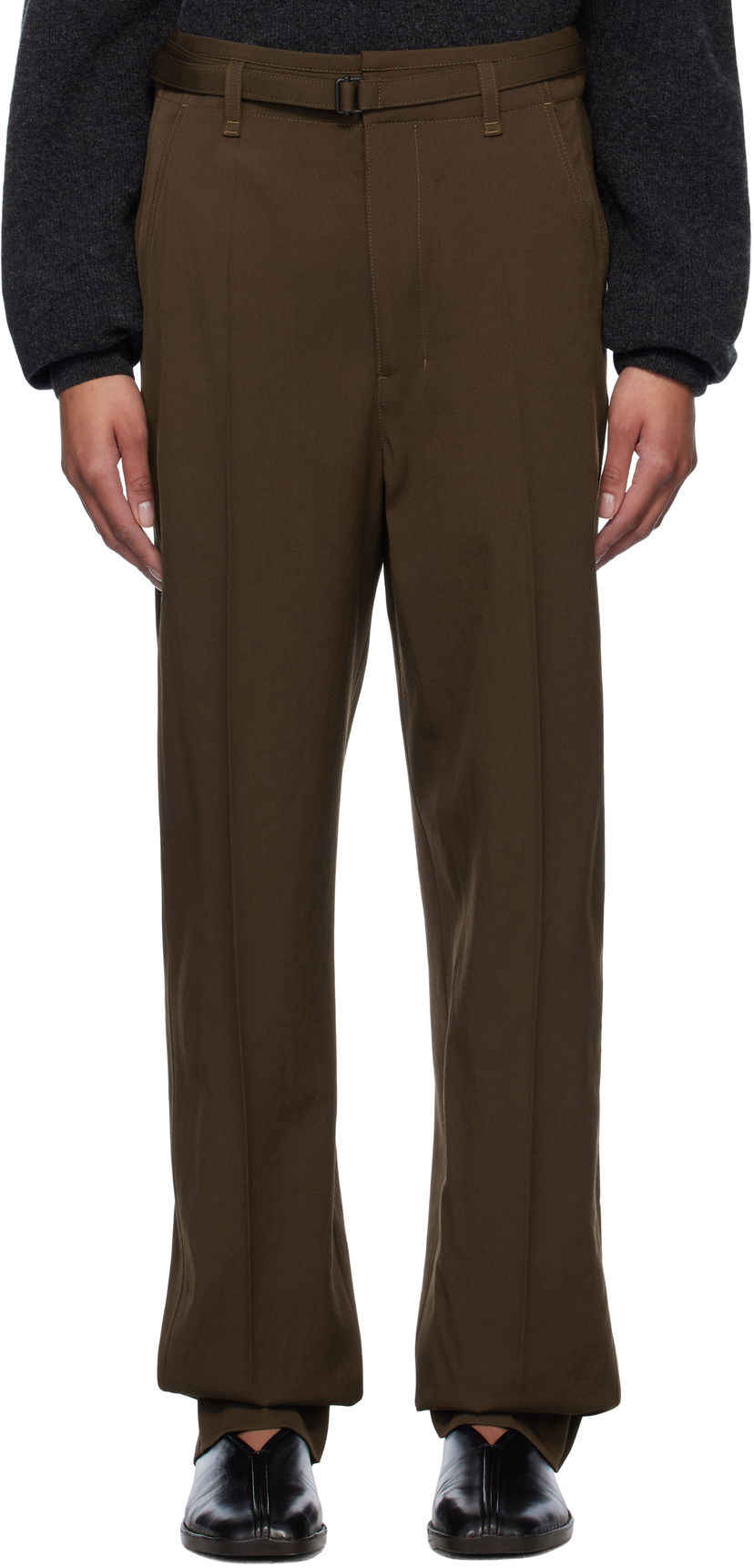 Bukser LEMAIRE Lemaire Belted Soft Tailored Trousers Brun | PA1155 LF1317
