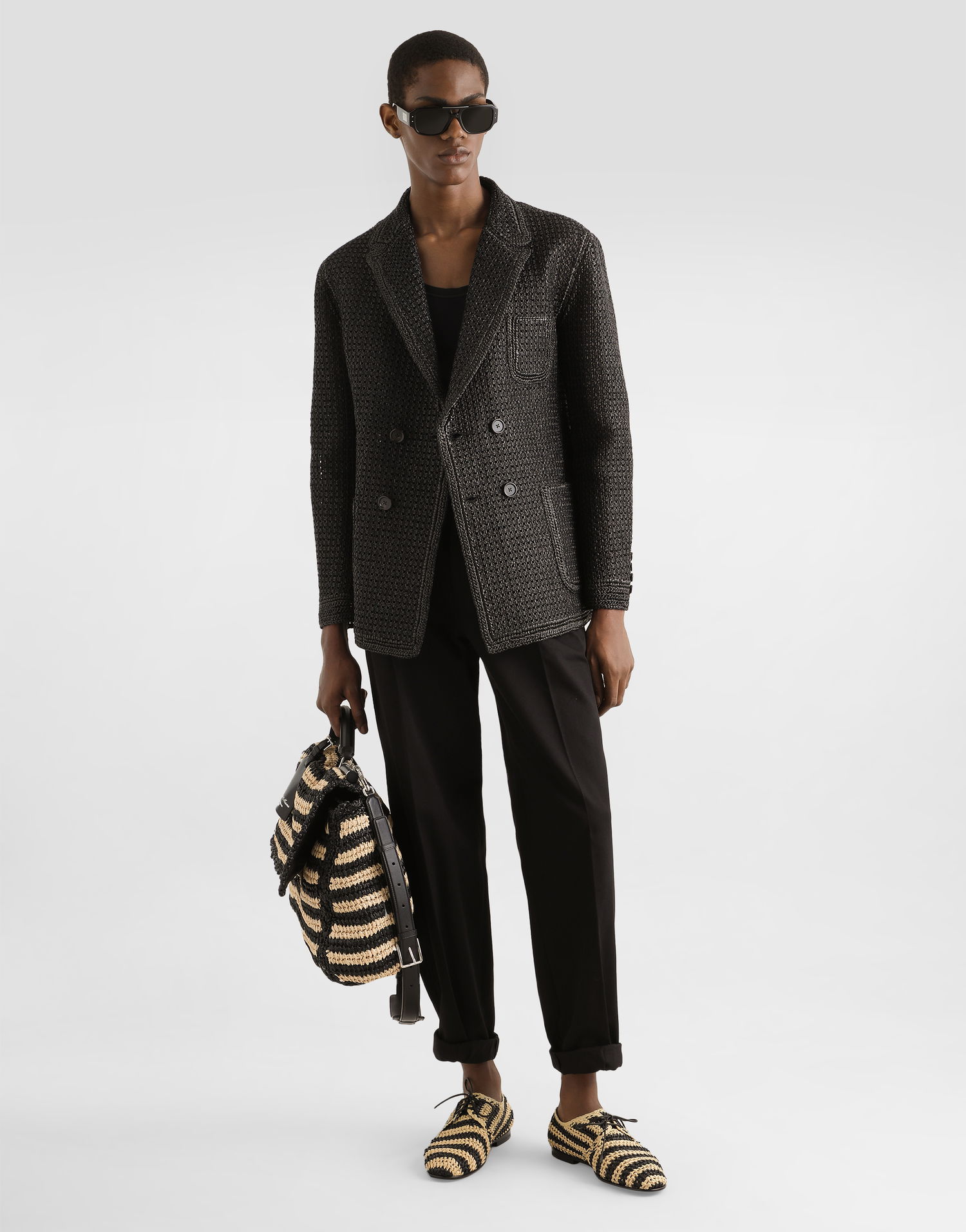 Bukser Dolce & Gabbana Dolce & Gabbana Gabardine Double Darts Pants Sort | GP10DTFUFNVN0000_3, 1