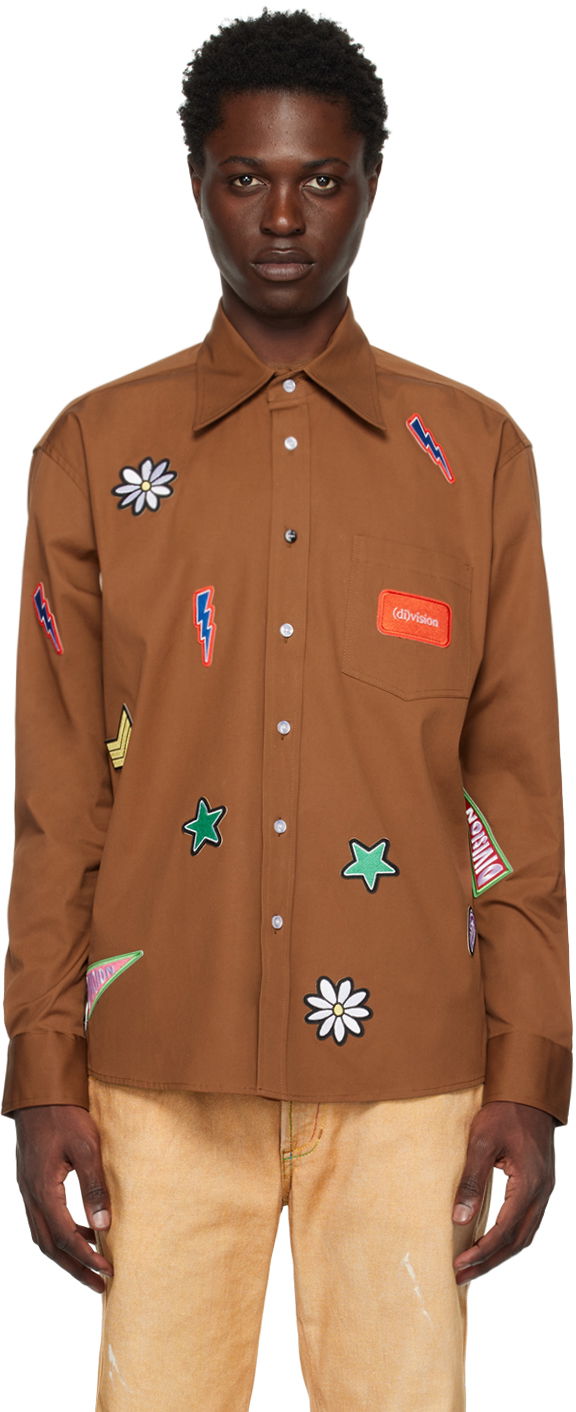 Skjorte (di)vision Brown Patchwork Shirt Brun | 46SS23