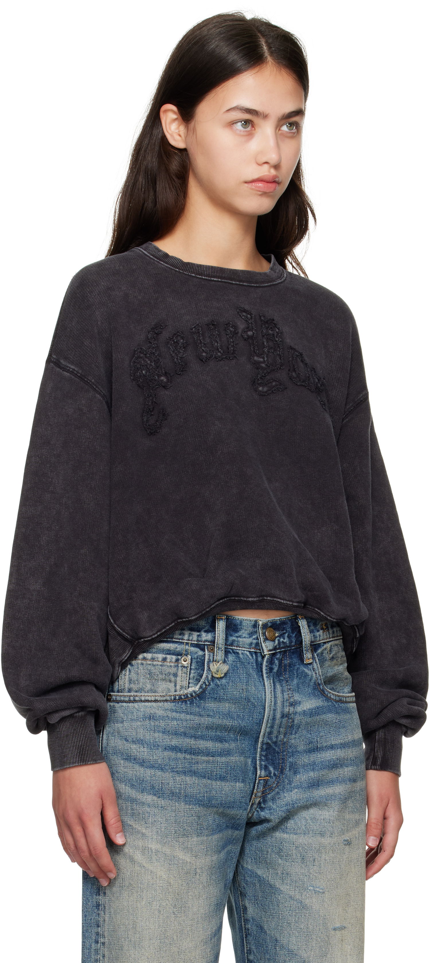 Sweatshirt R13 R13 'New York' Balloon Crewneck Sweatshirt Sort | R13WK260-K001O, 1