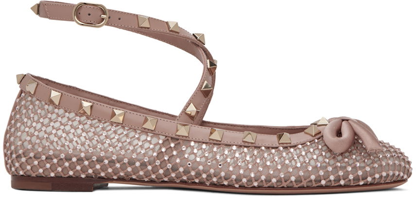 Skopleje Valentino Valentino Garavani Rockstud Ballerina Flats Orange | 4W2S0HB6NCE, 0