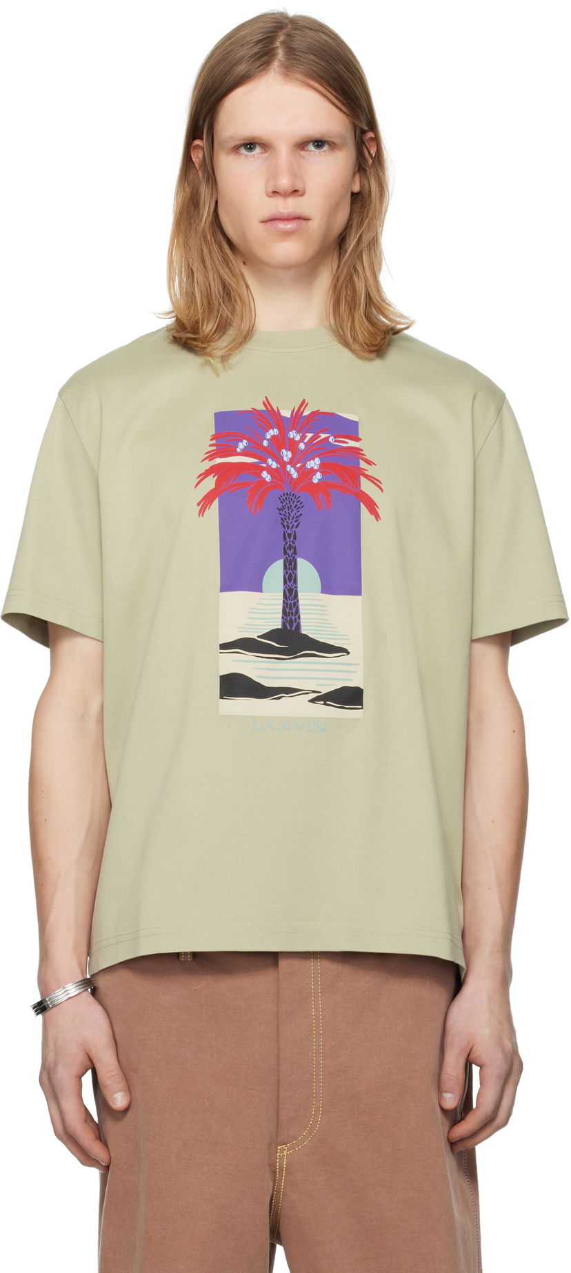 T-shirt LANVIN Lanvin Printed T-Shirt Grøn | RM-TS0115-J173-P25