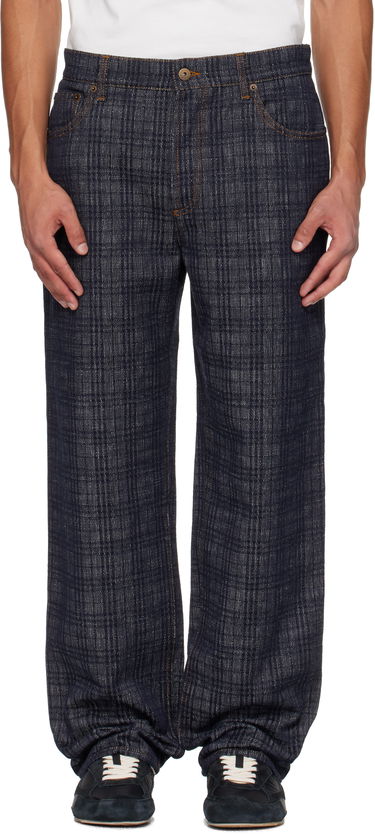 Jeans Burberry Burberry Loose Check Jeans Blå | 8110647, 0