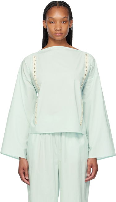 T-shirt Baserange Long Sleeve Blouse With Wide Neckline Grøn | TOVI-CO-SU24, 0