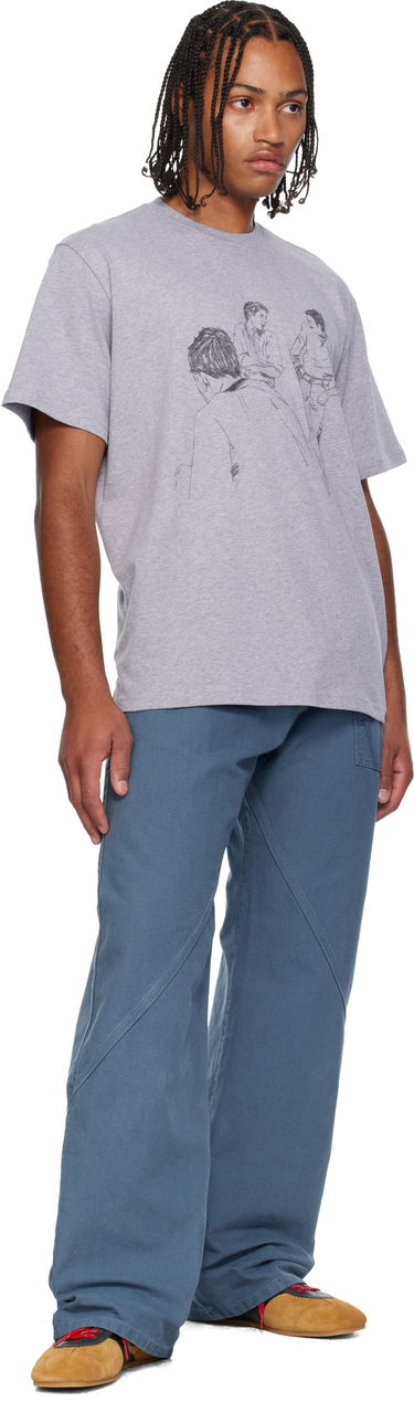 T-shirt JW Anderson Cafe Scene Printed T-shirt Grå | JT0303-PG1510, 3